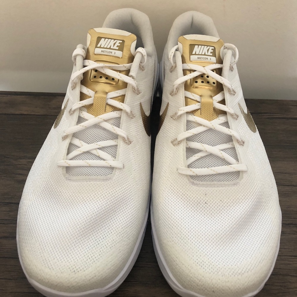 Women’s Nike Metcon 3 White Gold Size 11 - Picture 2 of 7